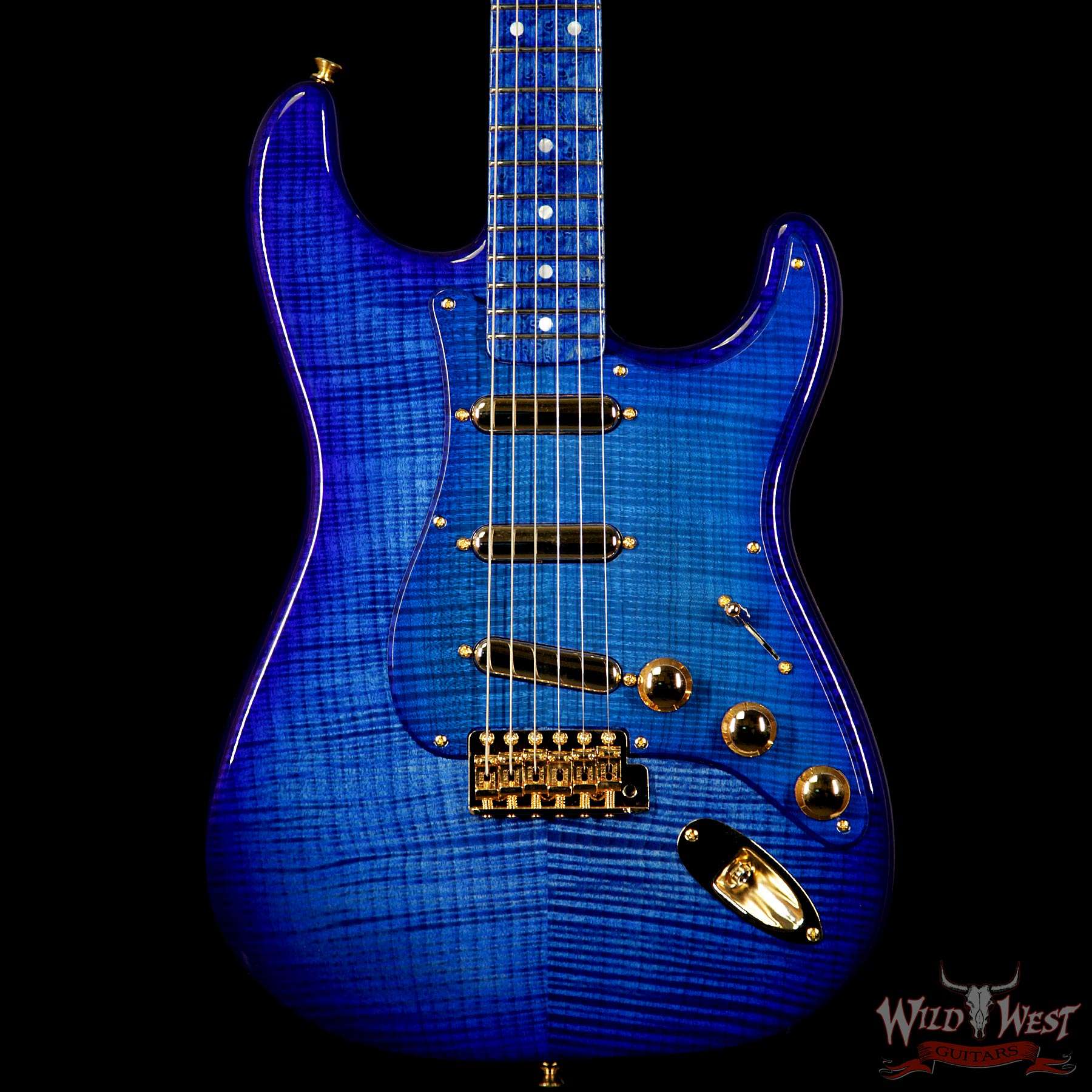fendercs-mbys-1956stratnos-royalblue-r89058-bf__wwg.jpg Fender Custom Shop Masterbuilt Yuriy Shishkov 1956 Stratocaster NOS Flame Top Birdseye Nk Royal Blue - Image 3