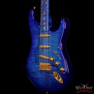 Fender Custom Shop Masterbuilt Yuriy Shishkov 1956 Stratocaster NOS Flame Top Birdseye Nk Royal Blue - Image 2