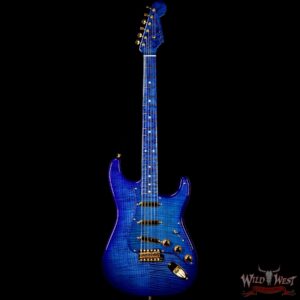 Fender Custom Shop Masterbuilt Yuriy Shishkov 1956 Stratocaster NOS Flame Top Birdseye Nk Royal Blue - Image 5