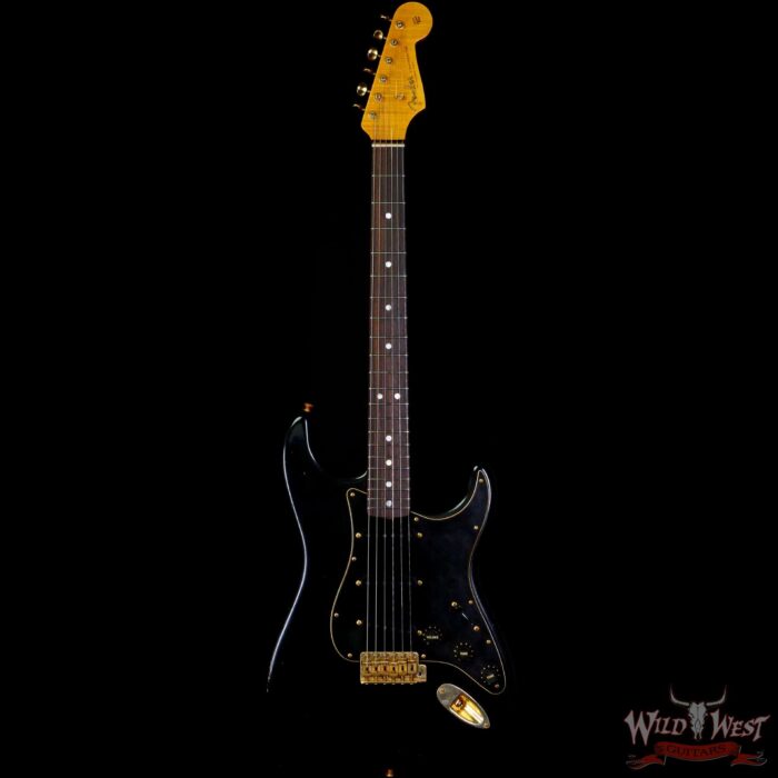 Fender Custom Shop Yuriy Shishkov Masterbuilt 60’s Stratocaster Journeyman Relic Black with Black Pickguard Josefina Hand-Wound Pickups - Image 3