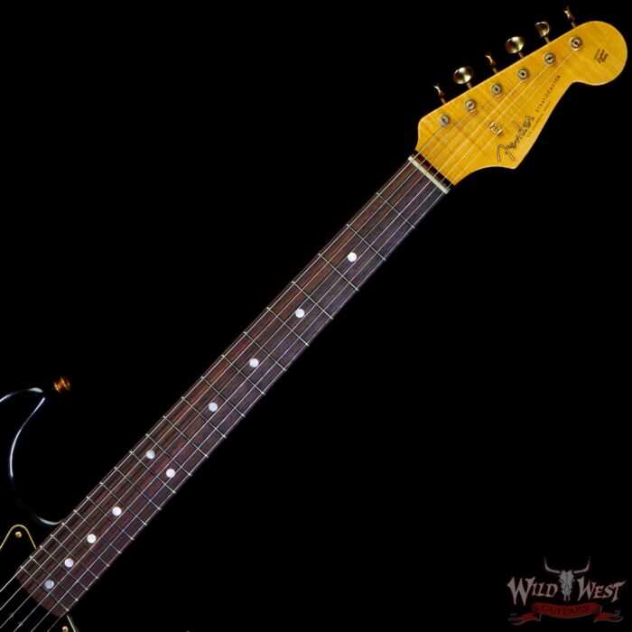 Fender Custom Shop Yuriy Shishkov Masterbuilt 60’s Stratocaster Journeyman Relic Black with Black Pickguard Josefina Hand-Wound Pickups - Image 4