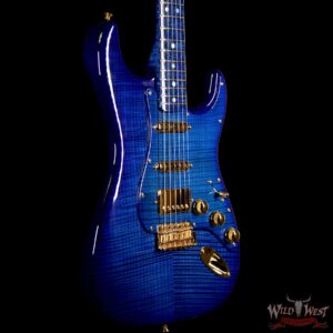 Fender Custom Shop Masterbuilt Yuriy Shishkov 1960 Stratocaster HSS Flame Maple Top AAA Birdseye Neck Royal Blue - Image 4
