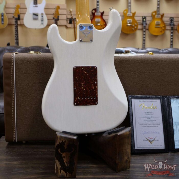 Fender Custom Shop Yuriy Shishkov Masterbuilt 1963 Stratocaster Journeyman Relic AAA Rosewood Fingerboard Aged Arctic White - Image 12