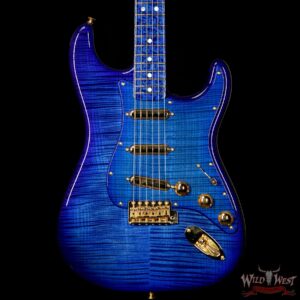 Fender Custom Shop Masterbuilt Yuriy Shishkov 1969 Stratocaster NOS Flame Top Birdseye Nk Royal Blue - Image 3
