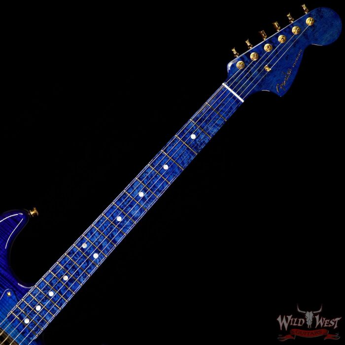 Fender Custom Shop Masterbuilt Yuriy Shishkov 1969 Stratocaster NOS Flame Top Birdseye Nk Royal Blue - Image 9