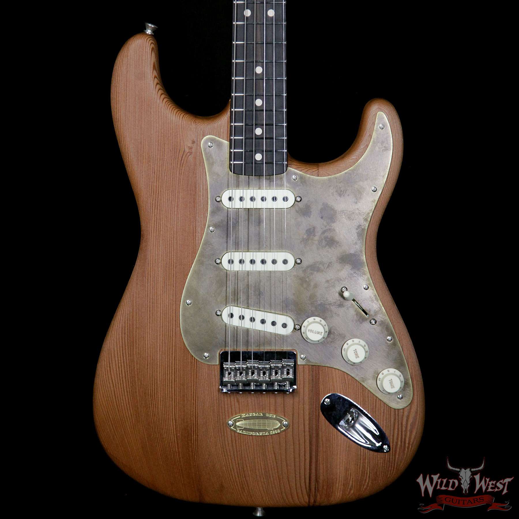 fendercs-mbys-airfieldstratcc-ys2867-bf__wwg.jpg Fender Custom Shop Yuriy Shishkov Masterbuilt Airfield Stratocaster Closet Classic Reclaimed Redwood from Hangar One Zeppelin Storage - Image 3