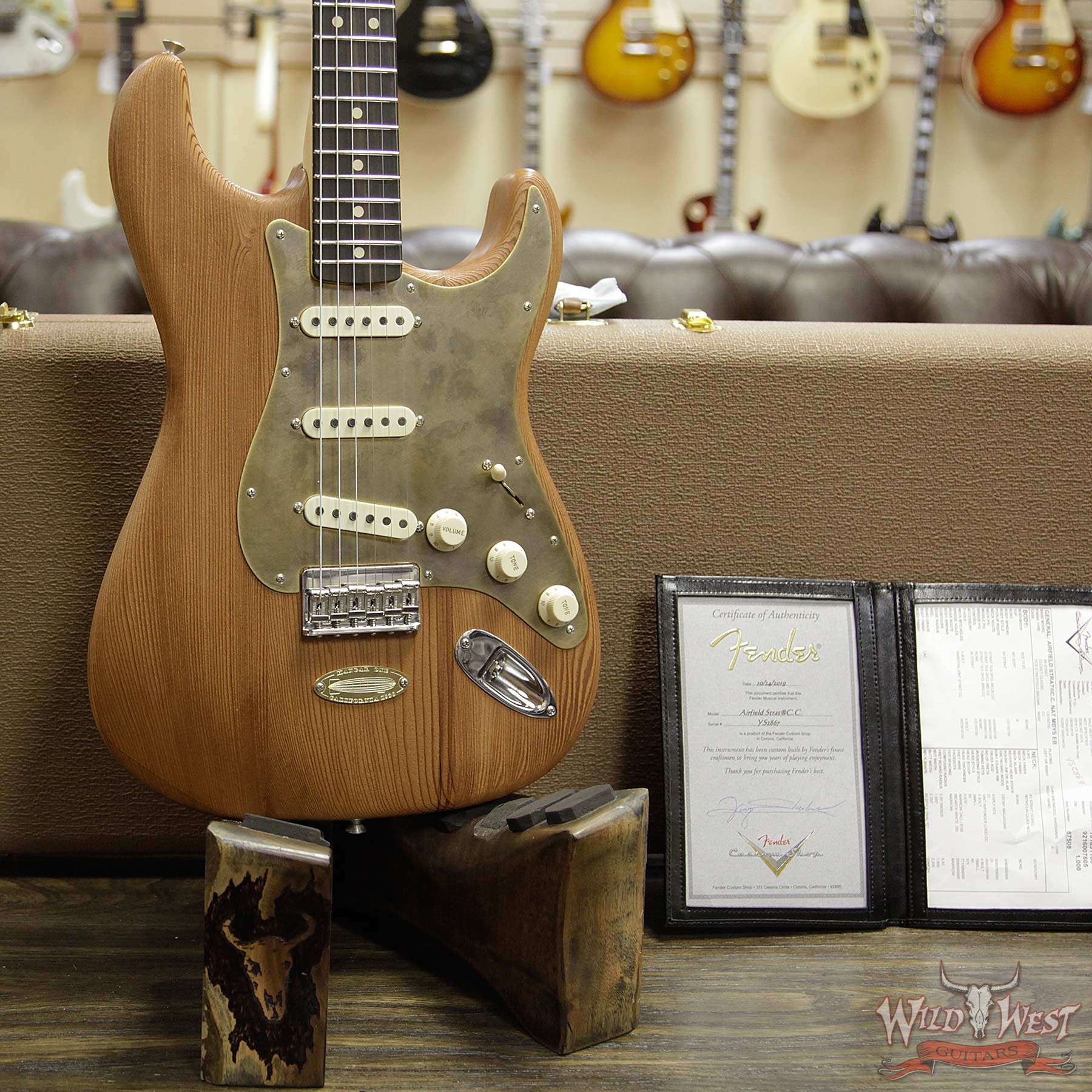 fendercs-mbys-airfieldstratcc-ys2867-d2__wwg.jpg Fender Custom Shop Yuriy Shishkov Masterbuilt Airfield Stratocaster Closet Classic Reclaimed Redwood from Hangar One Zeppelin Storage - Image 12