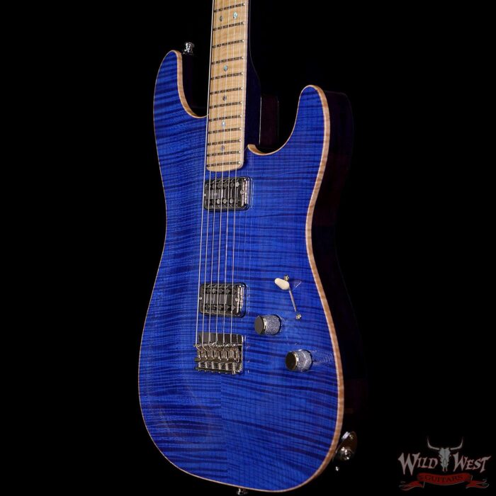 Fender Custom Shop Yuriy Shishkov Masterbuilt Custom Stratocaster Carved AAA Flame Maple Top Blue Transparent TV Jones Magna’Tron PUs - Image 2