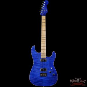 Fender Custom Shop Yuriy Shishkov Masterbuilt Custom Stratocaster Carved AAA Flame Maple Top Blue Transparent TV Jones Magna’Tron PUs - Image 3