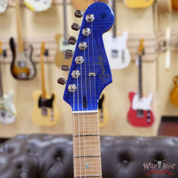 Fender Custom Shop Yuriy Shishkov Masterbuilt Custom Stratocaster Carved AAA Flame Maple Top Blue Transparent TV Jones Magna’Tron PUs - Image 6