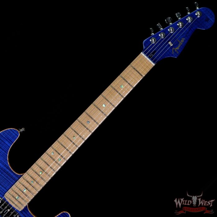 Fender Custom Shop Yuriy Shishkov Masterbuilt Custom Stratocaster Carved AAA Flame Maple Top Blue Transparent TV Jones Magna’Tron PUs - Image 4