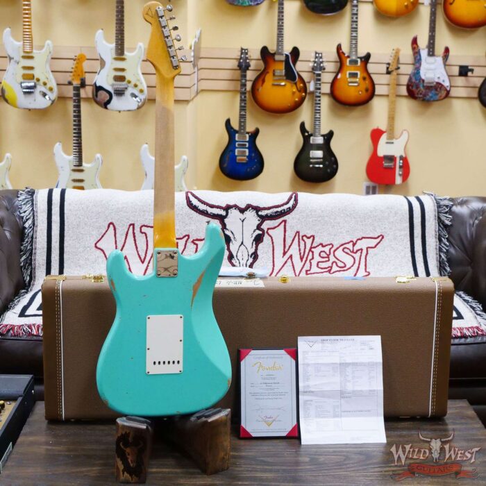 Fender Custom Shop Yuriy Shishkov Masterbuilt 1963 Stratocaster Relic Sea Foam Green 7.30 LBS - Image 10