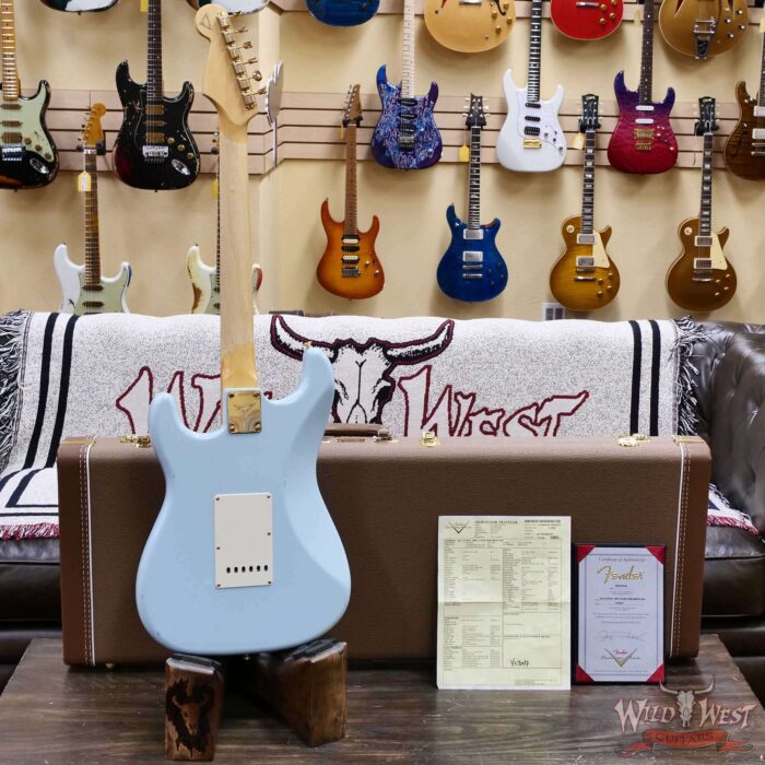 Fender Custom Shop Yuriy Shishkov Masterbuilt 60’s Stratocaster Josefina Hand-Wound Pickups Journeyman Relic Sonic Blue 7.65 lbs - Image 10