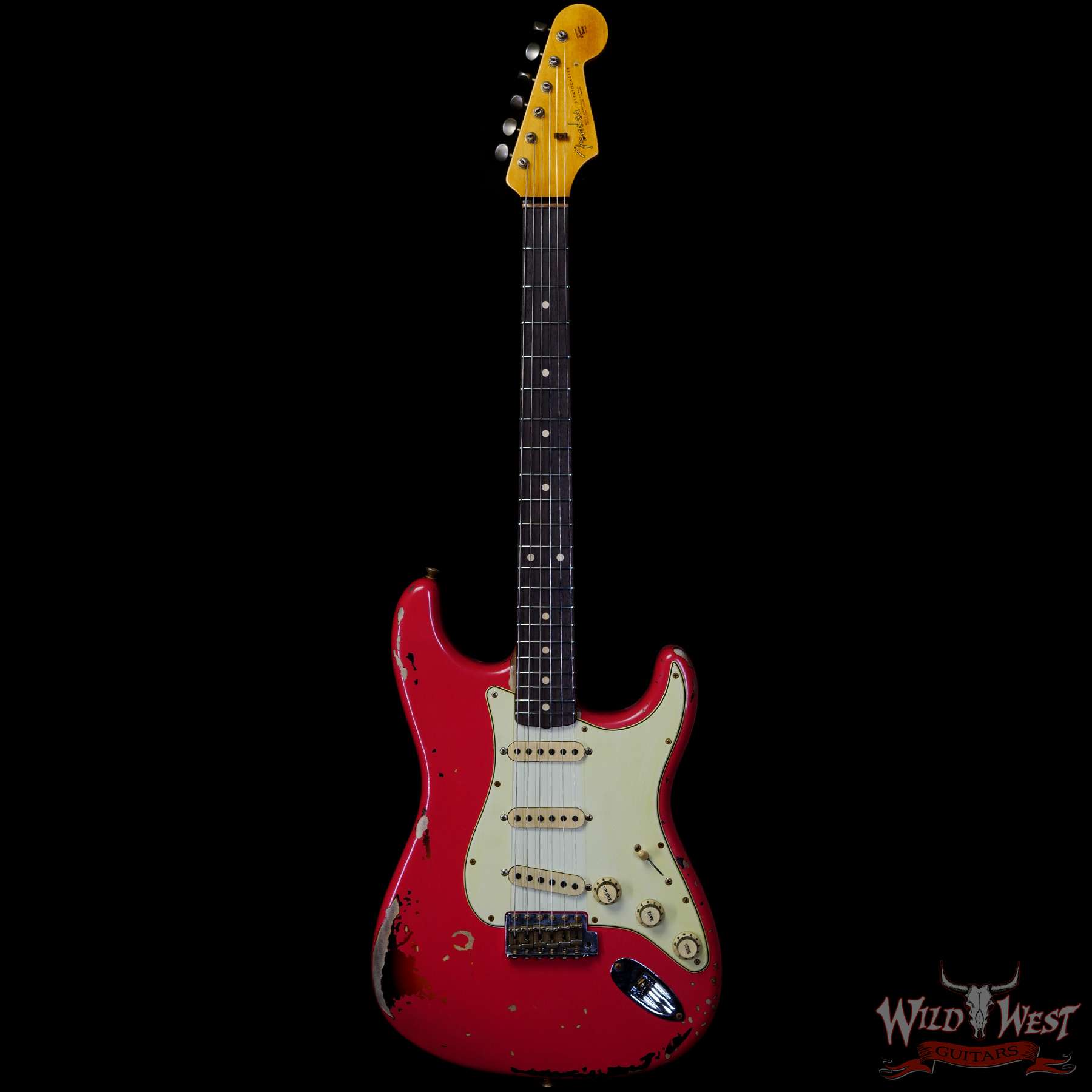 fendercs-michaeklandau63strat-r117085-c1__wwg.jpg Fender Custom Shop Michael Landau Signature 1963 Stratocaster Rosewood Board Fiesta Red over 3-Color Sunburst - Image 3