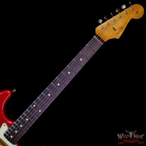 Fender Custom Shop Wild West Pink Lightning 2.0 Stratocaster HSS Rosewood Board 21 Frets Heavy Relic Lipstick Pink Metallic over Olympic White 7.95 LBS - Image 4