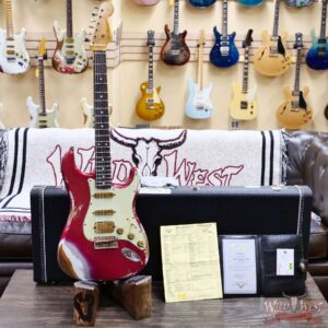 Fender Custom Shop Wild West Pink Lightning 2.0 Stratocaster HSS Rosewood Board 21 Frets Heavy Relic Lipstick Pink Metallic over Olympic White 7.95 LBS - Image 6