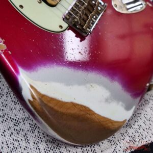 Fender Custom Shop Wild West Pink Lightning 2.0 Stratocaster HSS Rosewood Board 21 Frets Heavy Relic Lipstick Pink Metallic over Olympic White 7.95 LBS - Image 10