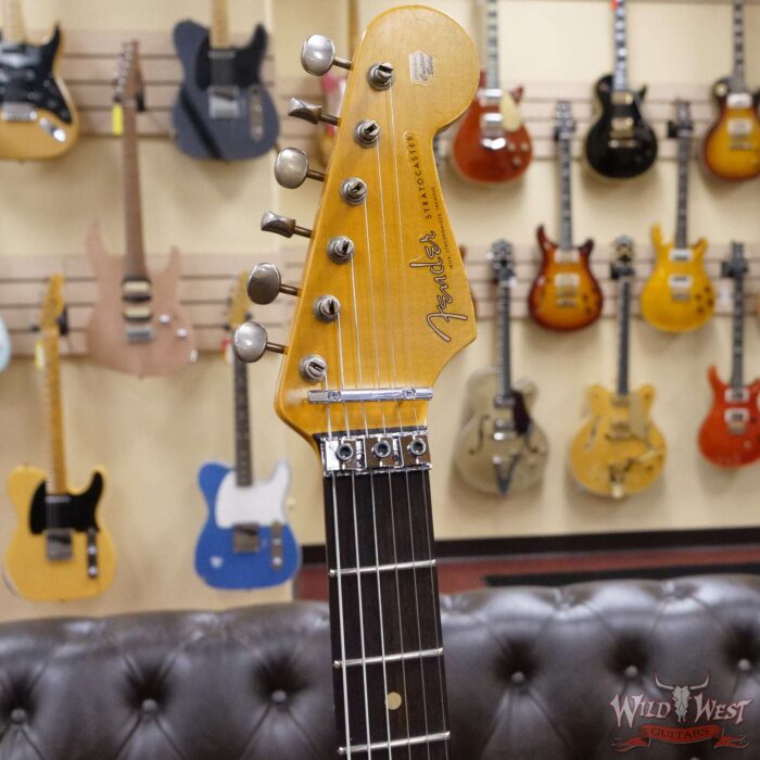 Fender Custom Shop Wild West White Lightning Stratocaster HSS Floyd Rose Rosewood Board 22 Frets Heavy Relic 3 Tone Sunburst - Image 7