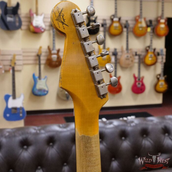 Fender Custom Shop Wild West White Lightning Stratocaster HSS Floyd Rose Rosewood Board 22 Frets Heavy Relic 3 Tone Sunburst - Image 10