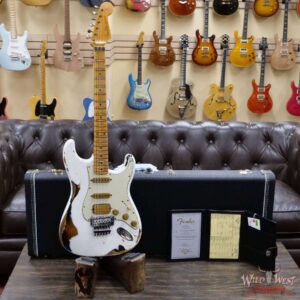Fender Custom Shop Wild West White Lightning Stratocaster HSS Floyd Rose Maple Board 21 Frets Heavy Relic 2 Tone Sunburst - Image 6