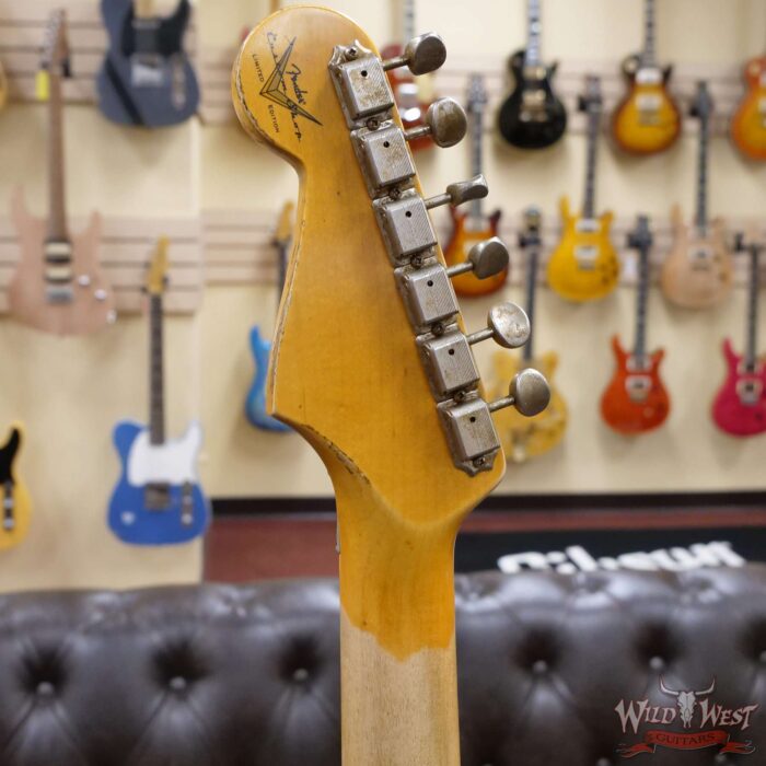 Fender Custom Shop Wild West White Lightning Stratocaster HSS Floyd Rose Maple Board 21 Frets Heavy Relic 2 Tone Sunburst - Image 10