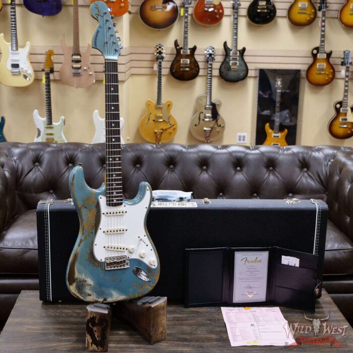 Fender Custom Shop 1969 Stratocaster Super Heavy Relic Reverse Matching Headstock Blue Agave - Image 6