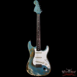 Fender Custom Shop 1969 Stratocaster Super Heavy Relic Reverse Matching Headstock Blue Agave - Image 3