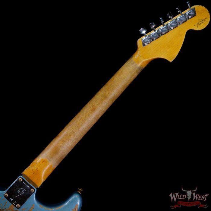 Fender Custom Shop 1969 Stratocaster Super Heavy Relic Reverse Matching Headstock Blue Agave - Image 5