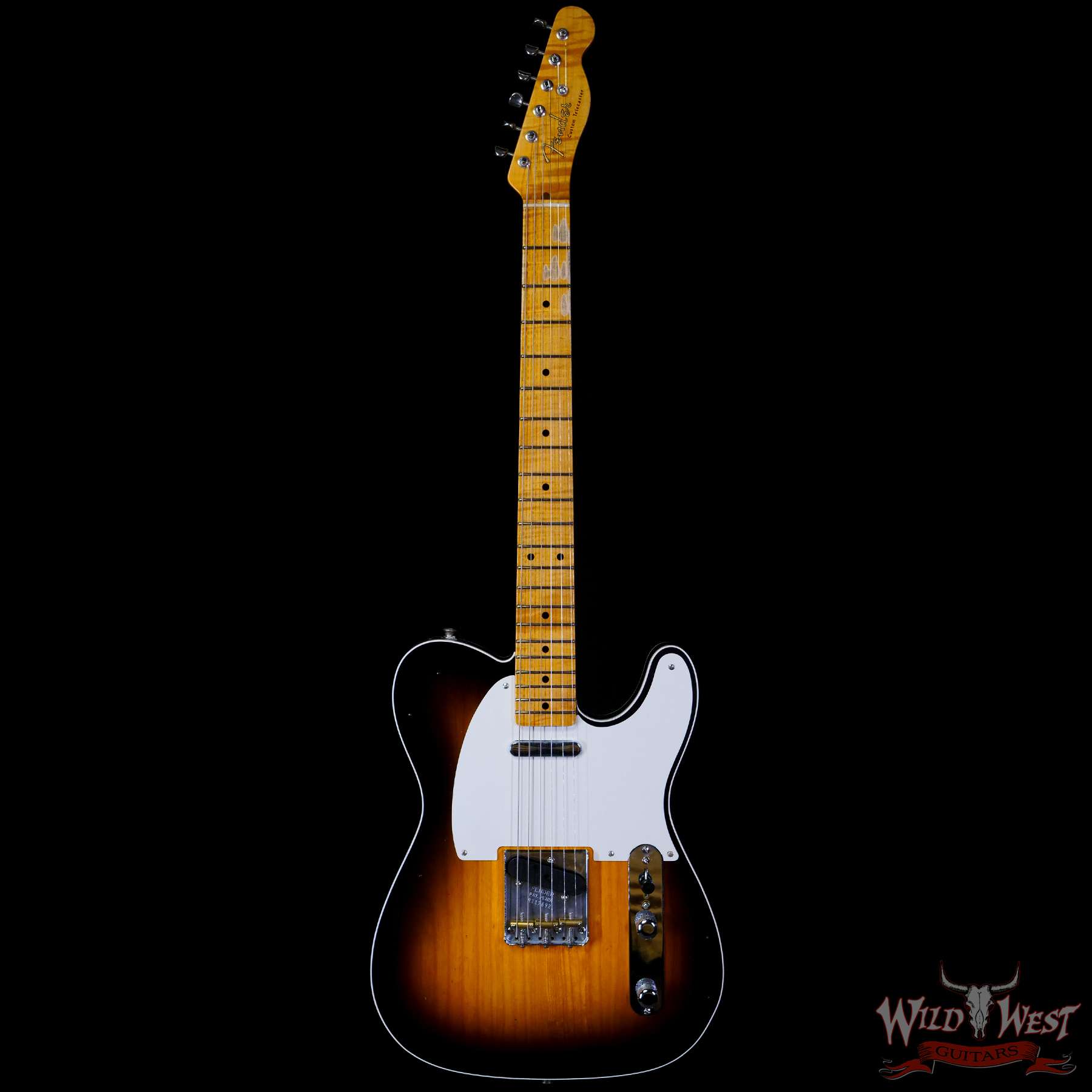 fendercs-r112692-c1__wwg.jpg Fender Custom Shop Limited Edition ‘50s Telecaster Flame Maple Neck Hand-Wound Journeyman Relic 2 Tone Sunburst - Image 3