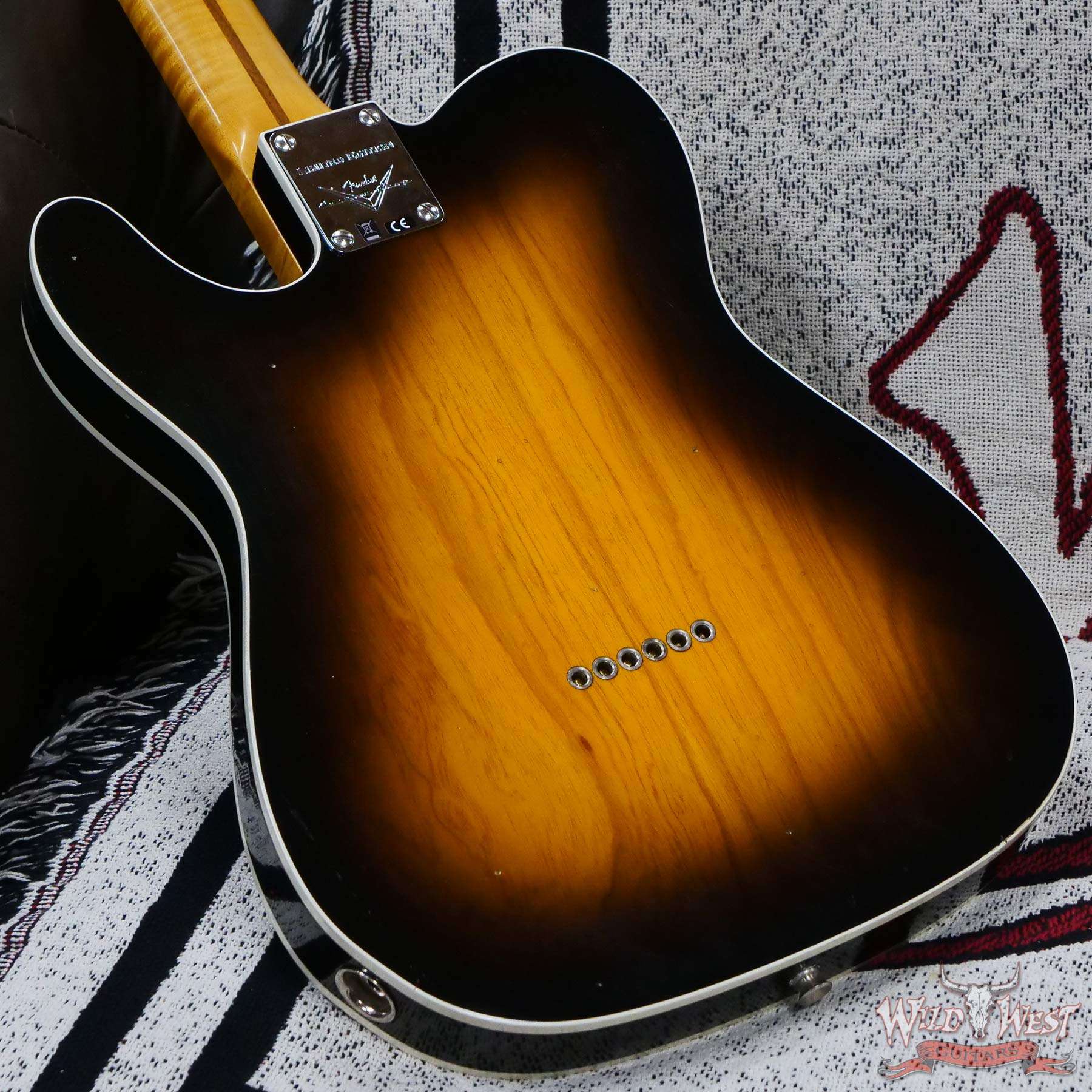 fendercs-r112692-d7__wwg.jpg Fender Custom Shop Limited Edition ‘50s Telecaster Flame Maple Neck Hand-Wound Journeyman Relic 2 Tone Sunburst - Image 12