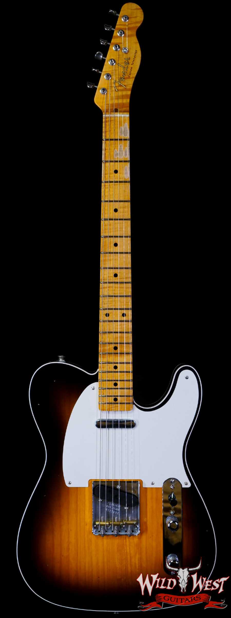 fendercs-r112692-main__wwg_large.jpg Fender Custom Shop Limited Edition ‘50s Telecaster Flame Maple Neck Hand-Wound Journeyman Relic 2 Tone Sunburst - Image 1