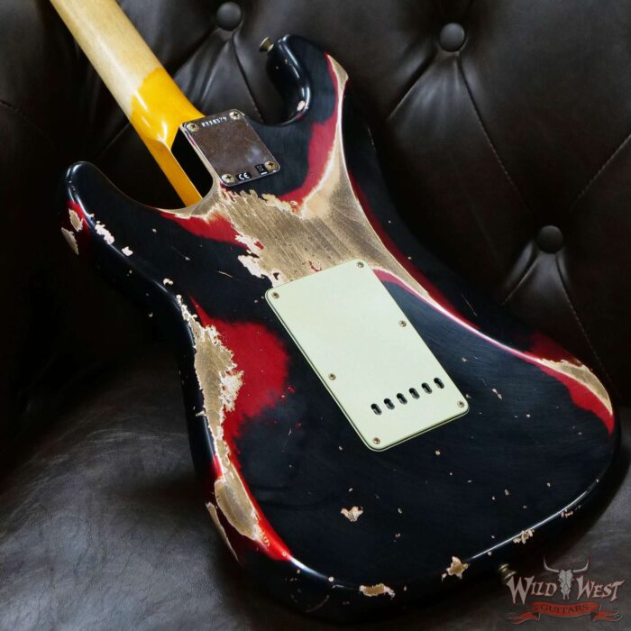 Fender Custom Shop Wild West Black Lightning 2.0 Stratocaster HSS Maple Board 22 Frets Heavy Relic Candy Apple Red - Image 11