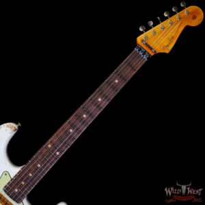 Fender Custom Shop Wild West White Lightning Stratocaster HSS Floyd Rose Rosewood Board 22 Frets Heavy Relic Candy Apple Red - Image 4