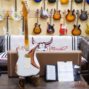 Fender Custom Shop Wild West White Lightning Stratocaster HSS Floyd Rose Rosewood Board 22 Frets Heavy Relic Candy Apple Red - Image 10
