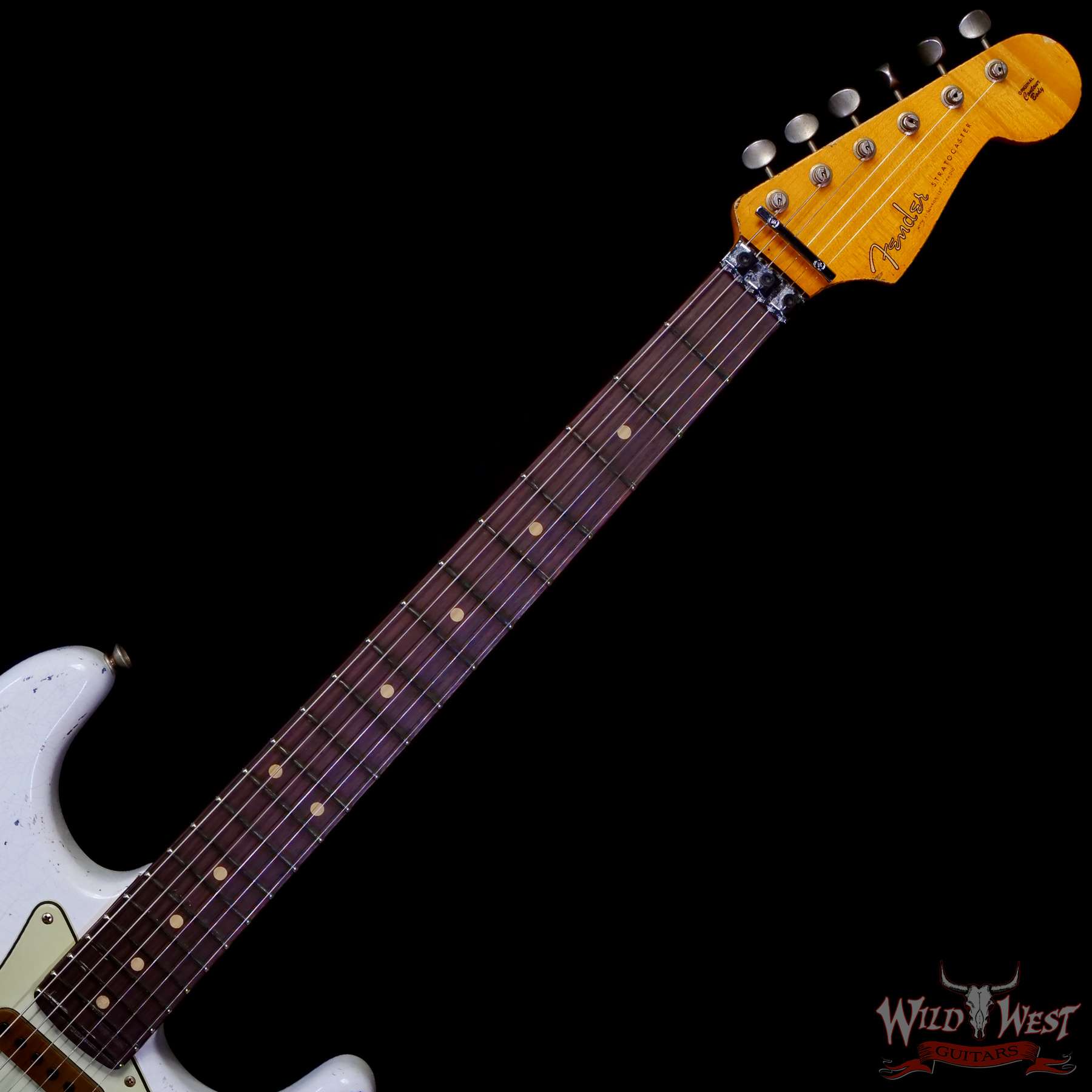 fendercs-r117867-c2__wwg.jpg Fender Custom Shop Wild West White Lightning Stratocaster HSS Floyd Rose Rosewood Fingerboard 22 Frets Heavy Relic Lake Placid Blue 7.70 LBS - Image 4