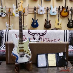 Fender Custom Shop Wild West White Lightning Stratocaster HSS Floyd Rose Rosewood Fingerboard 22 Frets Heavy Relic Lake Placid Blue 7.70 LBS - Image 6