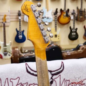 Fender Custom Shop Wild West White Lightning Stratocaster HSS Floyd Rose Rosewood Fingerboard 22 Frets Heavy Relic Lake Placid Blue 7.70 LBS - Image 11