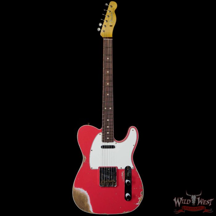Fender Custom Shop 1962 Telecaster Custom Rosewood Slab Board Hand-Wound Pickups Heavy Relic Fiesta Red - Image 3