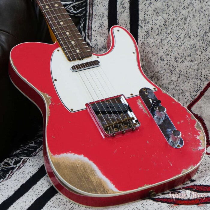 Fender Custom Shop 1962 Telecaster Custom Rosewood Slab Board Hand-Wound Pickups Heavy Relic Fiesta Red - Image 8