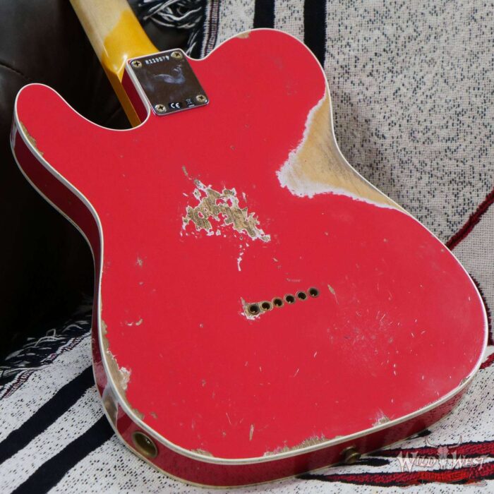Fender Custom Shop 1962 Telecaster Custom Rosewood Slab Board Hand-Wound Pickups Heavy Relic Fiesta Red - Image 12
