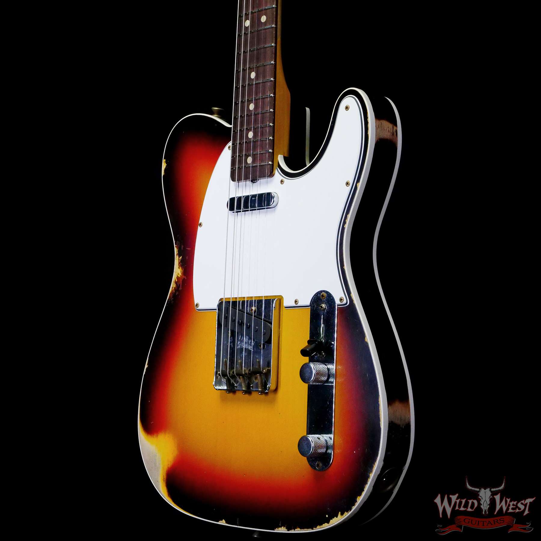 fendercs-r120302-br__wwg.jpg Fender Custom Shop 1962 Telecaster Custom Rosewood Slab Board Hand-Wound Pickups Heavy Relic 3 Tone Sunburst - Image 2