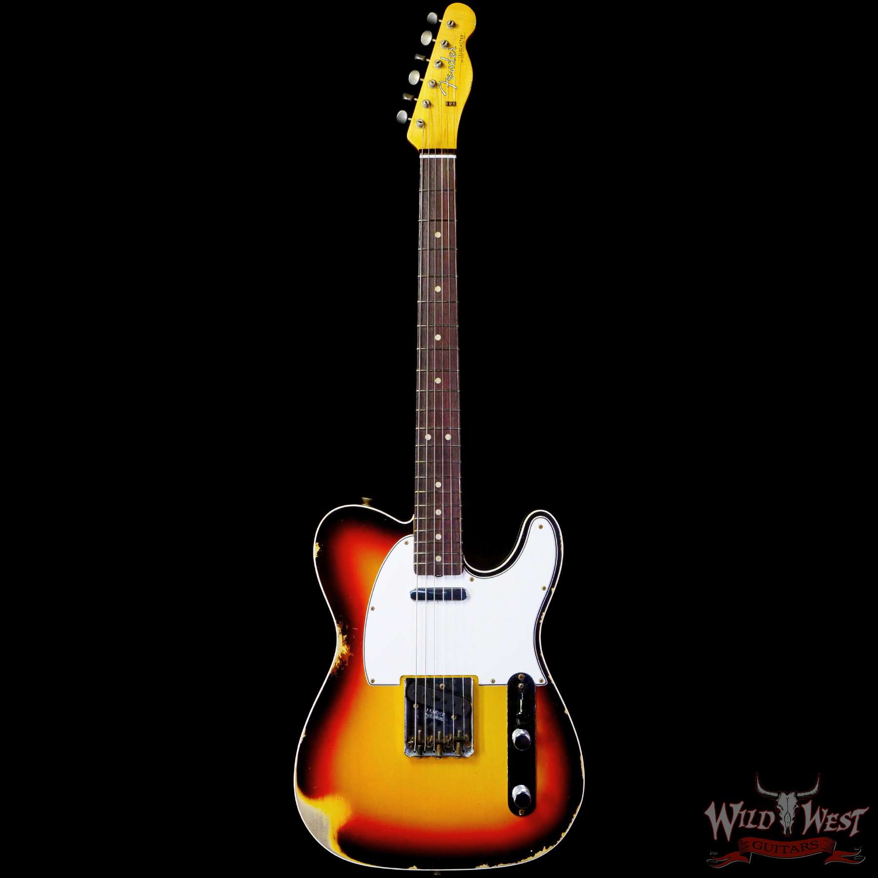fendercs-r120302-c1__wwg.jpg Fender Custom Shop 1962 Telecaster Custom Rosewood Slab Board Hand-Wound Pickups Heavy Relic 3 Tone Sunburst - Image 3