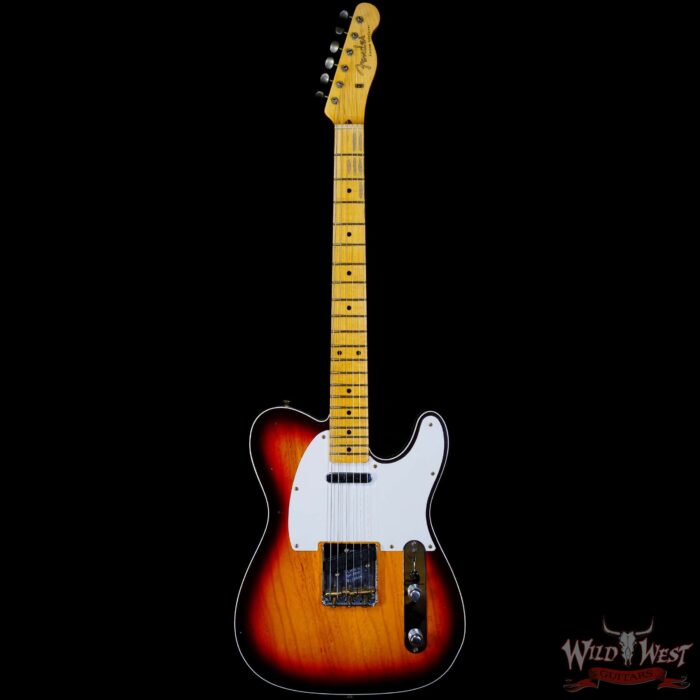 Fender Custom Shop Limited Edition 50s Twisted Telecaster Custom Flame Maple Neck Journeyman Relic Chocolate 3-Color Sunburst - Image 3