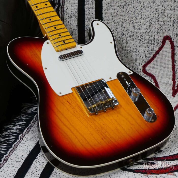 Fender Custom Shop Limited Edition 50s Twisted Telecaster Custom Flame Maple Neck Journeyman Relic Chocolate 3-Color Sunburst - Image 8
