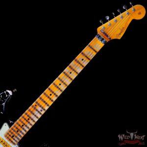 Fender Custom Shop Wild West Black Lightning Stratocaster HSS Floyd Rose Maple Board 22 Frets Heavy Relic Candy Tangerine - Image 4