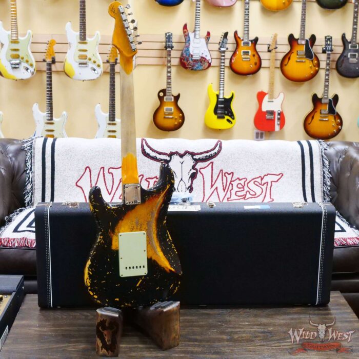 Fender Custom Shop Wild West Black Lightning 2.0 Stratocaster HSS Rosewood Board 22 Frets Heavy Relic 3 Tone Sunburst - Image 10