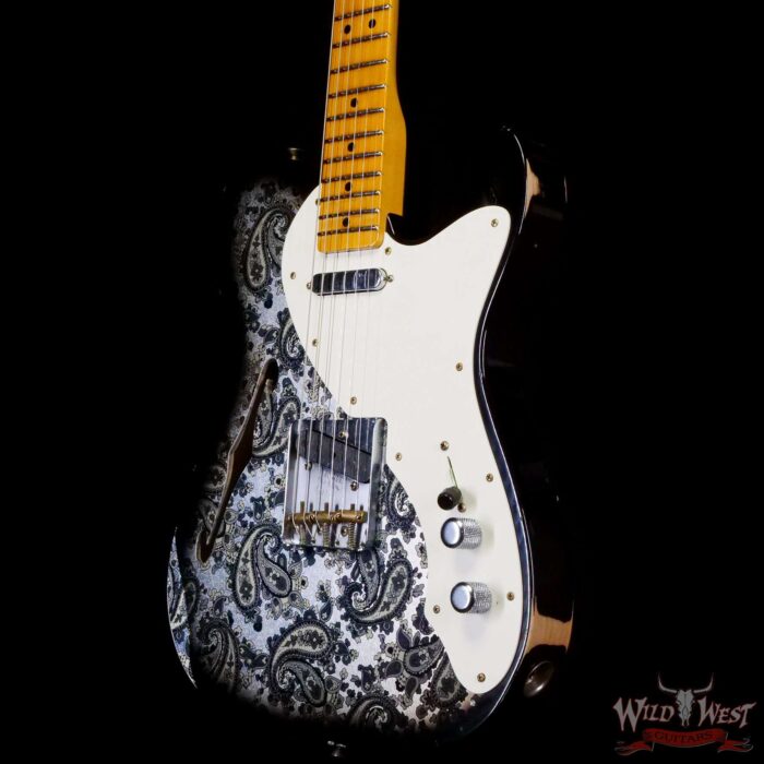 Fender Custom Shop 50s Thinline Telecaster Hand-Wound Pickups Maple Neck Relic Black Paisley - Image 2