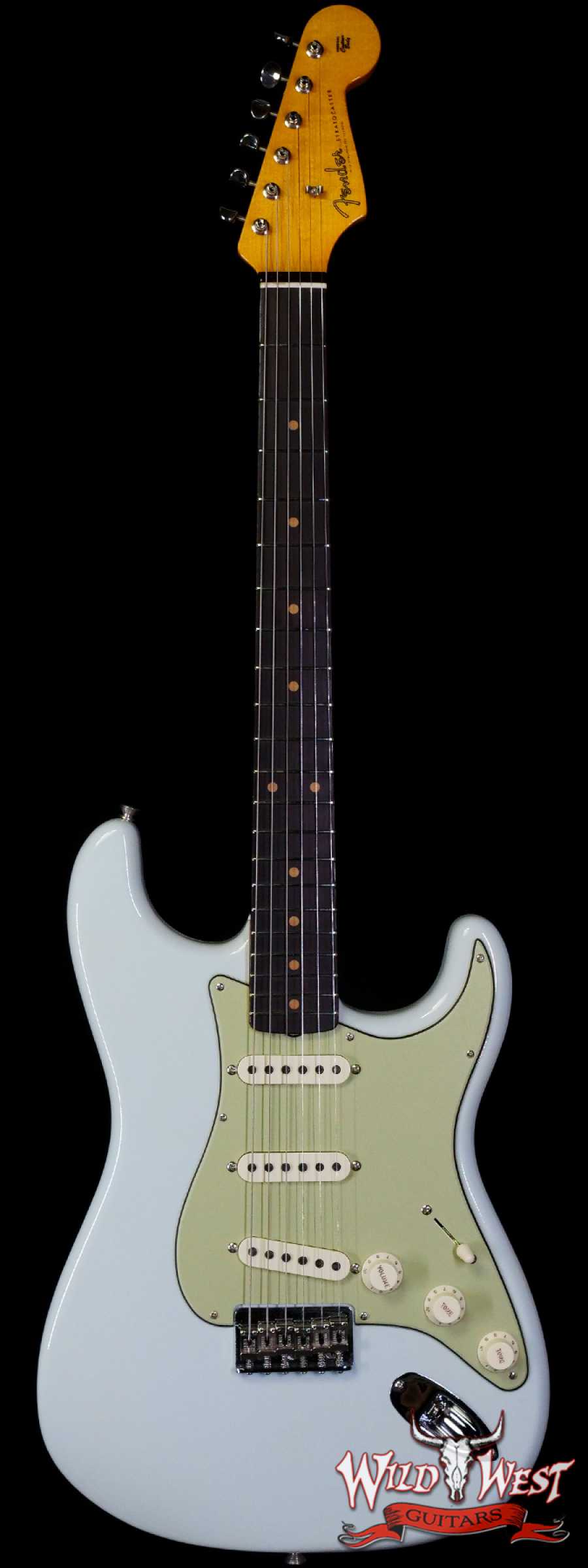 fendercs-r129391-main-2__wwg_large.jpg Fender Custom Shop Vintage Custom ‘59 1959 Hardtail Stratocaster Time Capsule Package Faded Aged Sonic Blue 6.90 LBS - Image 1