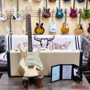 Fender Custom Shop Wild West Guitars 25th Anniversary 1960 Stratocaster Hardtail Madagascar Rosewood Fretboard Heavy Relic Vinatge White 6.95 LBS - Image 6