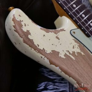 Fender Custom Shop Wild West Guitars 25th Anniversary 1960 Stratocaster Hardtail Madagascar Rosewood Fretboard Heavy Relic Vinatge White 6.95 LBS - Image 9